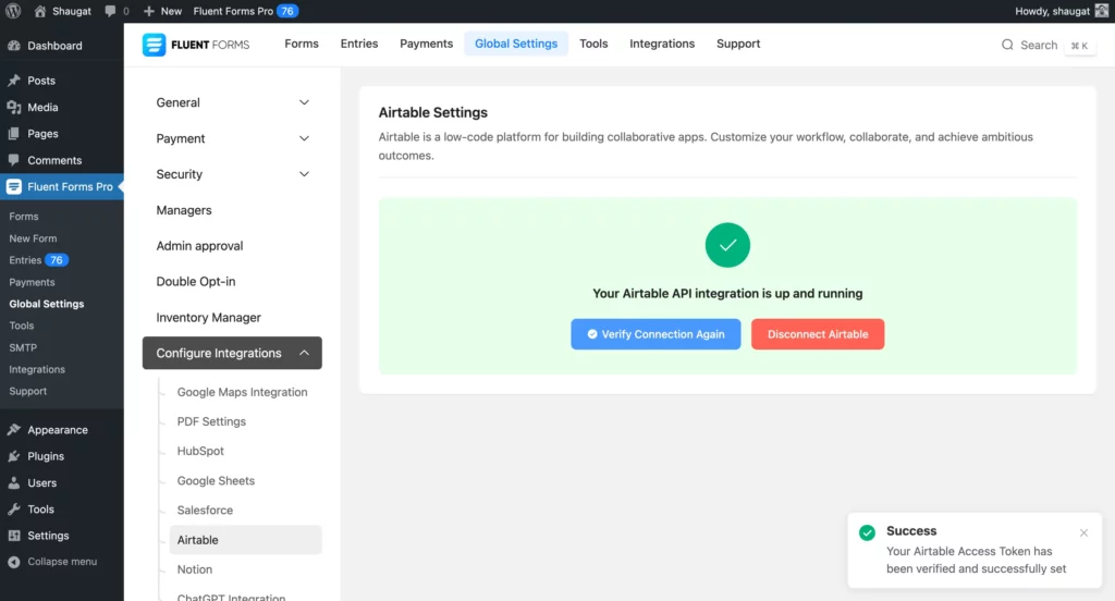 Pasting Airtable Access Token